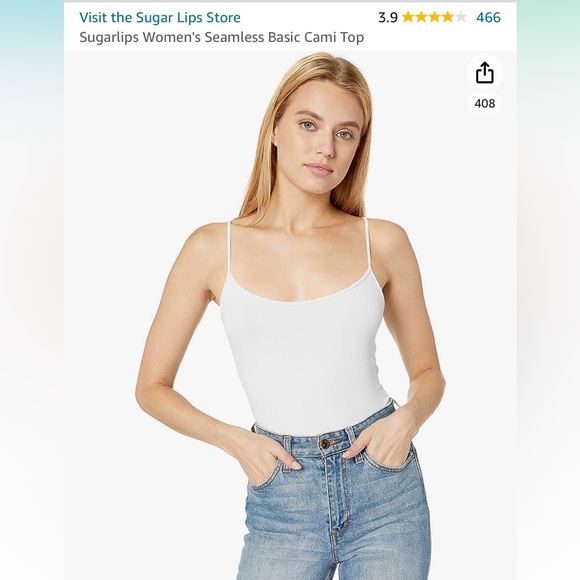 Sugarlips Tops - NWT Sugarlips Seamless Basic Strap Tank in White